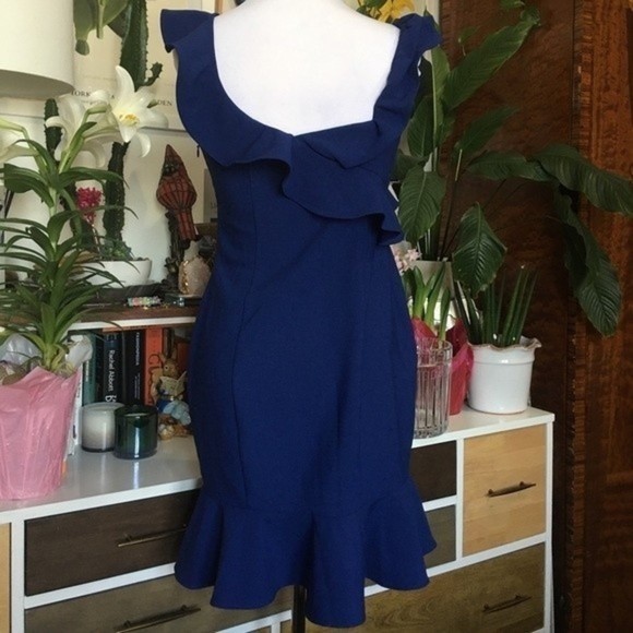 LIKELY Blue Ruffle Mini Cocktail Dress - Picture 11 of 16